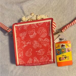 NWT Red Disney Eats Popcorn Crossbody Bag with Mickey Print